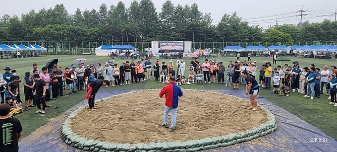 제4회 우정읍 쌍봉산 장사축제 및 4.3 만세운동 기념행사 현장 전경(사진=이런뉴스)