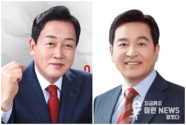 좌측 김선교 국회의원 우측 심재철 당협위원장 (사진 편집=이런뉴스)