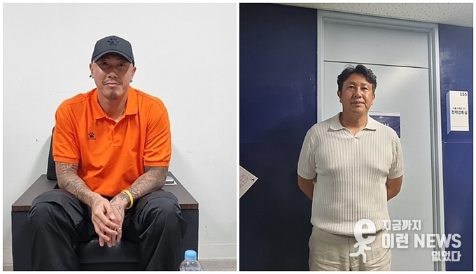 좌측 화성FC 차두리 감독, 우측 김도균 서울이랜드FC 감독 사전인터뷰에서(사진=이런뉴스)