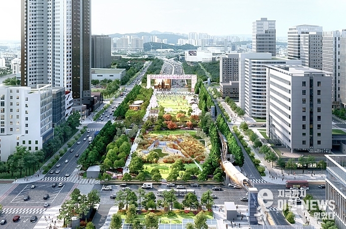경부직선화 상부공원 예상도