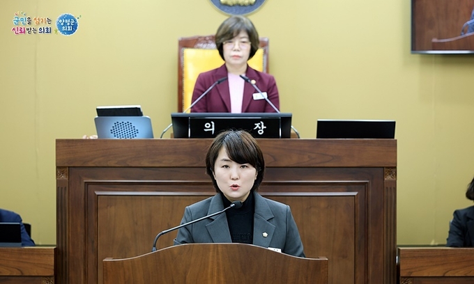 5분 자유발언에 나선 양평군의회 지민희 부의장 