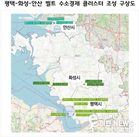 평택-화성-안산 벨트 수소경제 클러스터 조성 구상도