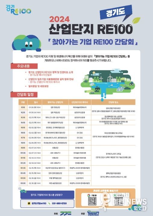2024년 경기도 「산업단지 RE100」 찾아가는 기업 RE100 간담회 포스터