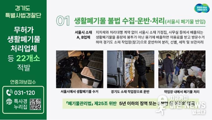 생활폐기물 처리체계 흔드는 무허가 처리업체 적발