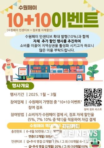 수원페이 10+10 이벤트 홍보물