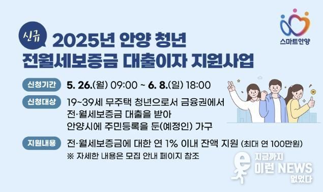 새로워진 안양시 청년 전월세보증금 대출이자 지원…금융기관 제한 없앤다