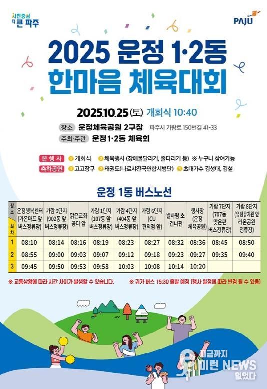 2025 파주 운정1·2동 한마음 체육대회 개최