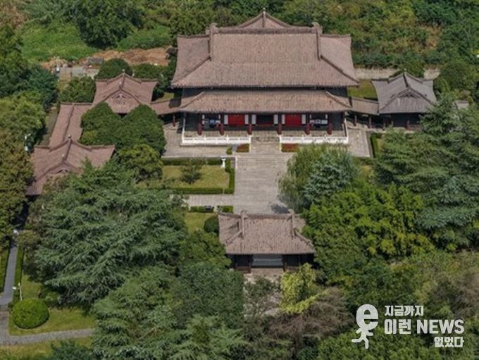 지난 13일 중국 양저우(揚州)시에 위치한 '최치원 기념관'을 드론으로 담았다. (사진/신화통신)