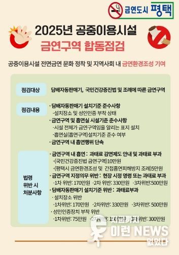 평택시, 2025년 하반기 공중이용시설 금연 합동 지도점검