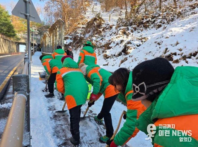 이천시 자율방재단, 보행약자 안전 지킨다…골목길·학교 주변 인력 제설 강화