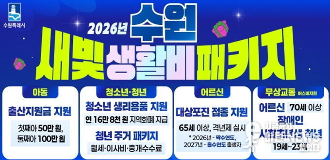 수원 새빛 생활비 패키지 홍보물.