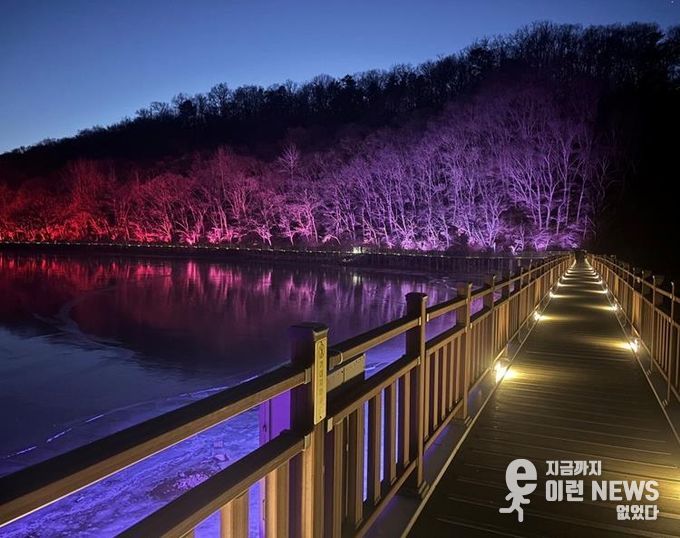 빛으로 새롭게 태어난 파주 공릉호수, 야간 명소로 거듭나다!