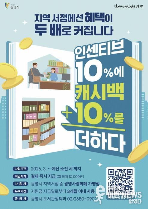 ‘도서구입비 10% 캐시백’ 사업 안내문.
