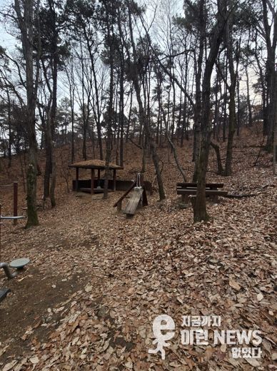 시설이 노후화된 수지구 광교산 숲길 전경