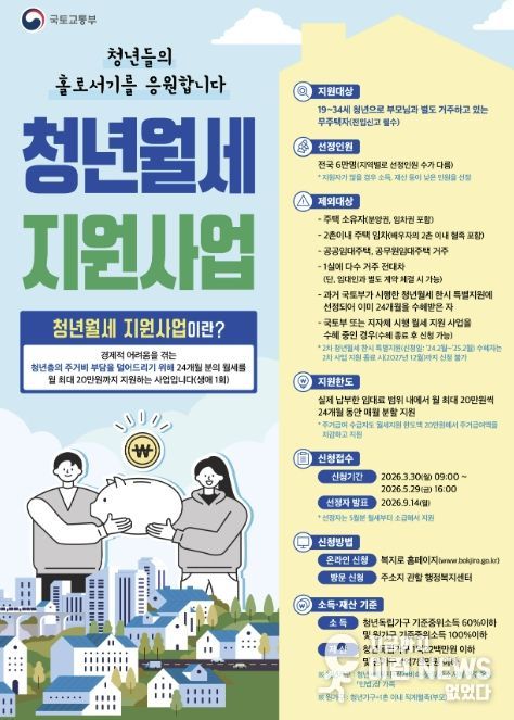 청년월세 지원사업 포스터